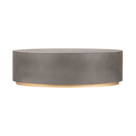 Armen Living Anais Concrete and Brass Oval Coffee Table LCAWCOGR
